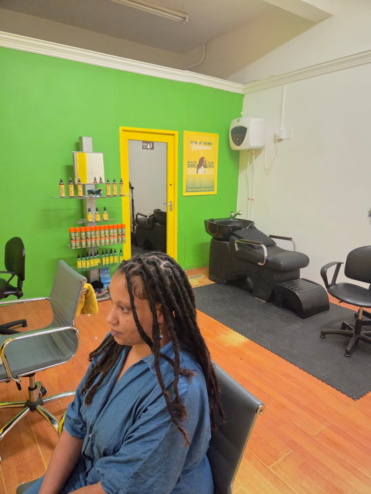 Client 1 with styled dreadlocks