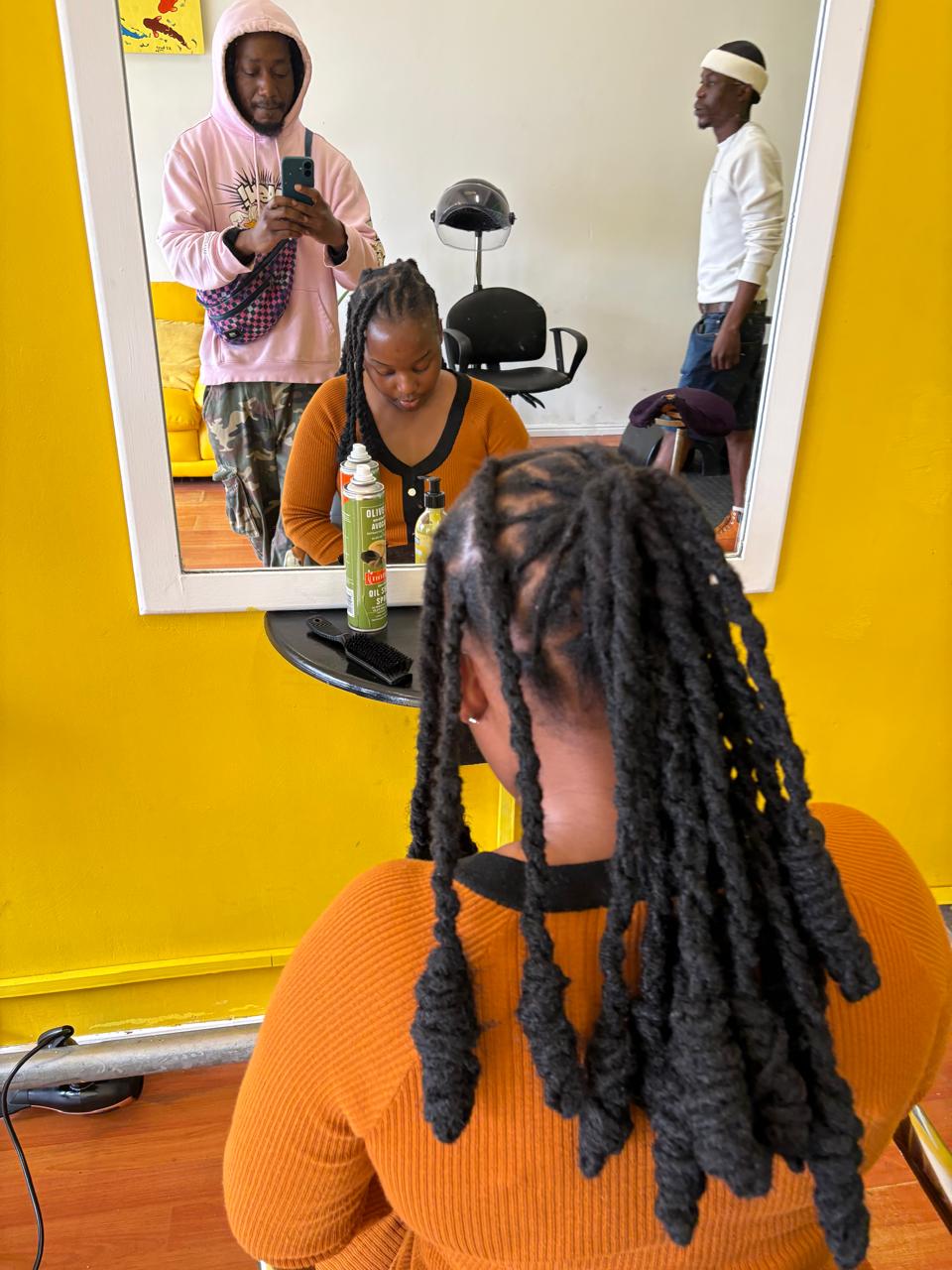 Client 1 with styled dreadlocks